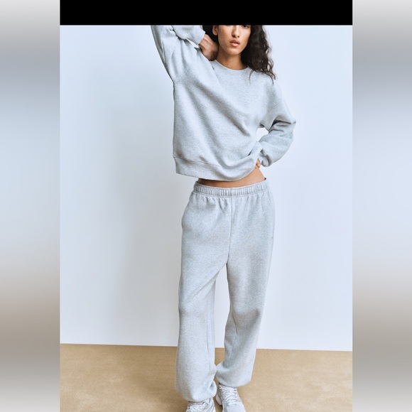 Aritzia Cozy Sweatfleece Perfect Crew Sweatshirt, size small/heather chrome - Picture 1 of 2